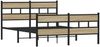 vidaXL Metallbett ohne Matratze Sonoma-Eiche 160x200 cm 3308471 Bild 3