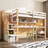 KinderhochbettKinderbett mit großen Schreibtisch und Regalen, Umweltfreundliche Farben,natürlich und weiß Bild 2