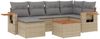 vidaXL 7-tlg. Garten-Sofagarnitur mit Kissen Beige Poly Rattan 3227025 Bild 2