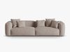 Micadoni Sofa Martina 4-Sitzer Strukturierter Stoff Dunkelbeige Bild 1