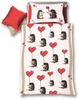 Fleuresse Kinder Baby Bettwäsche 100x135 cm Igel Herzen rot 143599 Bild 3
