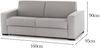 Dmora 2-Sitzer festes Sofa Malachite, Wohnzimmersofa aus gepolstertem Stoff, schmale Armlehnen, 100 % Made in Italy, 160 x 95 x 90 cm, Grau Bild 3