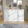Merax Großes Sideboard, moderner Buffetschrank für Esszimmer und Wohnzimmer, 150 x 86 x 40 cm (L/B/H) – Antikweiß Bild 3