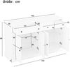 Merax Großes Sideboard, moderner Buffetschrank für Esszimmer und Wohnzimmer, 150 x 86 x 40 cm (L/B/H) – Antikweiß Bild 5