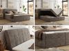 Boxspringbett DAGOS 200 x 200 cm mit Kopfteil, Lattenrost und Stauraum – Doppelbett mit Matratze & Topper T25 , stabile Konstruktion, Bettkasten, modernes Design - Braun Schenille grob gewebt - H3 Bild 2