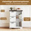 Küchenschrank im Landhausstil mit Türen & 3 Schubladen Buffetschrank Aufbewahrungsschrank Weiß Bild 3