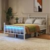 BlingBin Metallbett 90/120x200cm LED-Jugendbett, Bettrahmen mit USB-Ladestation (1er Set, 1-tlg, Ohne Matratze, Belastbarkeit maximal: 227KG), Einzelbett mit Heavy Duty Stahl Slat Unterstützung für Schlafzimmer Bild 3