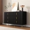 Merax Elegantes Sideboard mit modernem Design, Kommode und viel Stauraum, Schwarz und Gold Bild 5