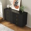 Merax Elegantes Sideboard mit modernem Design, Kommode und viel Stauraum, Schwarz und Gold Bild 3