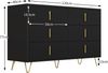 Merax Elegantes Sideboard mit modernem Design, Kommode und viel Stauraum, Schwarz und Gold Bild 4