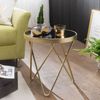 Design Beistelltisch PARMA 42 x 46 x 42 cm Couchtisch Rund Schwarz/Matt Gold, Designer Glas-Wohnzimmertisch modern, Glastisch Metallgestell, Kleiner Sofatisch, Runder Metalltisch Wohnzimmer Bild 2