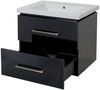 Premium Waschbeckenunterschrank HWC-D16, Waschtischunterschrank Waschtisch Badmöbel, hochglanz 60cm ~ schwarz Bild 3