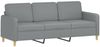 vidaXL 3-Sitzer-Sofa Hellgrau 180 cm Stoff 359486 Bild 2