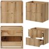 Doppelwaschtisch Skelbolu 120x60x40 cm mit 2 Türen und 2 Schubladen Eiche [en. casa] Bild 4