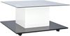 Couchtisch mit Glasplatte, LED-Lichtstreifen & Rollen, 80x40x80 cm, Weiß/Schwarz Bild 3