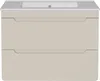 Vente-unique - ARUBA Waschbeckenmöbel Holz, Platte Beige - B 46 cm x H 59 cm x L 80 cm Bild 2