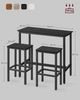 Vasagle Bartisch Bartisch-Set, Stehtisch(100 x 40 x 90 cm) mit 2 Barhockern Bild 3