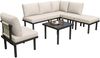Sofa 231x174x66 mit Stahl und Olefin, verstellbar, beige Bild 3