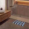OnlyWow Badematte Sich windende Linien - Blau - Braun - Minimalistisch, Höhe 10 mm, Polyester, Rechteckig, Badezimmerteppich, Badteppich, Rutschfest, Badvorleger, Waschbar Bild 4