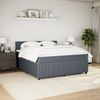 vidaXL Boxspringbett mit Matratze Dunkelgrau 180x200 cm Samt 3287807 Bild 3