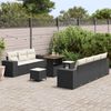 vidaXL Garten-Sofa-Set 10 pcs Schwarz Poly-Rattan 3361970 Bild 3