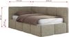 Jugendbett 90x200 ARVO Polsterbett mit Bettkasten, Stauraum & Gasdruckfeder, Modernes Design mit Kopfteil, Pocket Matratze - Dunkelbeige Strukture - VIRE LUX - Links Seite Bild 3