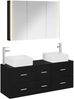 vidaXL Badezimmermöbel-Set 4 pcs Schwarze Eiche Ingenieurholz und Glas 3406784 Bild 2