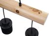 Pendelleuchte HWC-H83, Hängelampe Hängeleuchte, Industrial Vintage Massiv-Holz Metall schwarz ~ 3 Käfiglampenschirme Bild 5