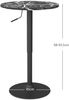 Bistrotisch rund 60 x 60 x H 68-93,5 cm, höhenverstellbar, melaminbeschichtete Tischplatte in Schwarz Bild 3