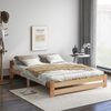 Novelux Massivholzbett 140x200 cm Futonbett mit Kopfteil und Lattenrost – Kiefer Massivholz Natur, Holzbett 205 x 147 x 49 cm, belastbar bis 150 kg Bild 4