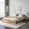 Novelux Massivholzbett 140x200 cm Futonbett mit Kopfteil und Lattenrost – Kiefer Massivholz Natur, Holzbett 205 x 147 x 49 cm, belastbar bis 150 kg Bild 1