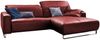 KAWOLA Sofa YORK Leder Life-line cherry Recamiere rechts Fuß Metall Chrom matt 85 x 180 x 284 cm Bild 2