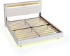 Polsterbett 160×200 cm mit USB und LED, klappbarem Kopfteil mit Stauraum, Beige, ohne Matratze Bild 4