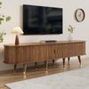 MODFU Lowboard Rustikaler TV-Schrank (Fernsehtisch, Wohnzimmermöbel, Fernsehschrank, 1 St, Walnussoptik, viel Stauraum), natürliches Design, Walnuss-Optik Bild 3
