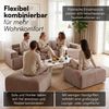 skølm 'Freki' Cloud Sofa 3 Sitzer mit 2x Hocker, Vollschaumcouch mit Federkern und Vakuum-Kompression, kein Aufbau erforderlich, mit 3 Kissen, Cord taupe Bild 5