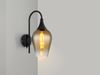 Ausgefallene LED Wandleuchte mit Schalter & Glasschirm Gold, Höhe 36cm Bild 3