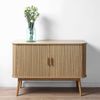 Casâme 'ERNEST' Vintage Sideboard Holzdekor 2 Schiebetüren - L110cm - Helles Holz Bild 2