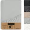 Hausfelder Spannbettlaken Topper Bettlaken, Spannbetttuch (Topper, 90/100x200cm, Grau), Jersey-Baumwolle, Gummizug: rundum, (1 Stück), verschiedene Farben und Größen Bild 4