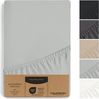 Hausfelder Spannbettlaken Topper Bettlaken, Spannbetttuch (Topper, 90/100x200cm, Grau), Jersey-Baumwolle, Gummizug: rundum, (1 Stück), verschiedene Farben und Größen Bild 5