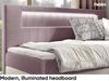 MEBLINI Kinderbett mit Bettkasten GARETH 2 90x200 – H3/Lila Samt Gepolstert Einzelbett mit Matratze - Polsterbett mit Stauraum - Bett mit Kopfteil – Stauraumbett Bild 3