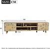 TV-Schrank 160x39x40,5 cm, holzfarbenes Rattan, 2 Schubladen & 1 Tür, Kabelmanagement für 70-Zoll,Hölzernes Bild 3