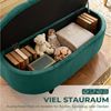 HOMCOM Sitzbank mit geöffnetem Deckel, Velvet-Touch (Bank, 1-St, Hocker), für Wohnzimmer, Dunkelgrün Bild 4