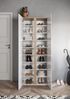 Schuhschrank >Farina< Spiegel, Weiss Hochglanz Lack / Eiche Cadiz Dekor - 70x185x35cm B/H/T Bild 3
