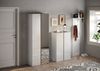 Schuhschrank >Farina< Spiegel, Weiss Hochglanz Lack / Eiche Cadiz Dekor - 70x185x35cm B/H/T Bild 4