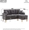 3-Sitzer Ecksofa 175 x 129 x 90 cm aus Baumwoll-Leinenstoff mit verschiebbarer Chaiselongue Bild 5