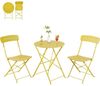 LuxusKollektion Balkonset Bistro Set 2 Stühle Balkonmöbel Wetterfest Gelb mit Nut Bild 4