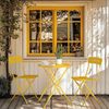 LuxusKollektion Balkonset Bistro Set 2 Stühle Balkonmöbel Wetterfest Gelb mit Nut Bild 2