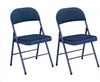 Vente-unique - ORTENSIA Stuhl Samt Blau - B 49 cm x H 79 cm x L 46 cm Bild 3