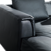 Ecksofa Leder schwarz rechtsseitig mit Ottomane OSLO Bild 5