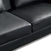 Ecksofa Leder schwarz rechtsseitig mit Ottomane OSLO Bild 4